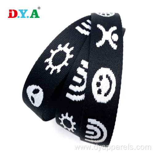 Factory wholesale black jacquard polyester jacquard webbing